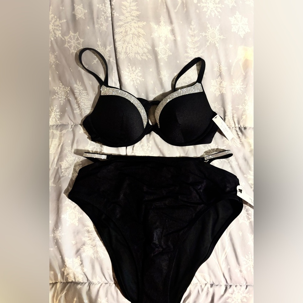 🖤 Victoria Secret Swim Set |  Very Sexy Push Up Top & High Waist Cheeky Bottom